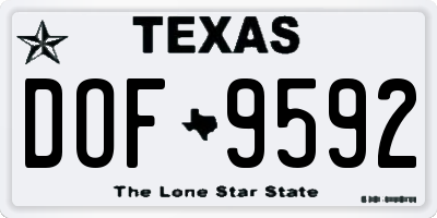 TX license plate DOF9592