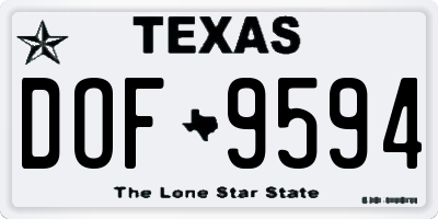 TX license plate DOF9594
