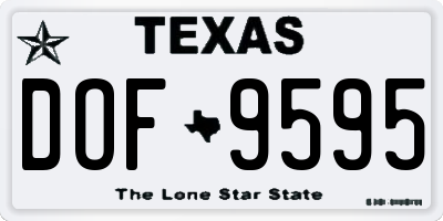 TX license plate DOF9595