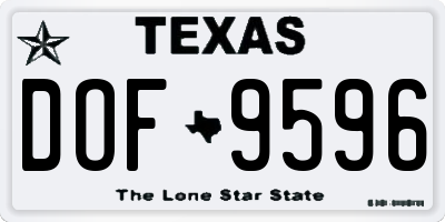 TX license plate DOF9596