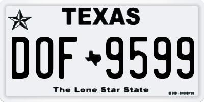 TX license plate DOF9599