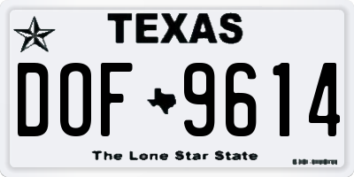 TX license plate DOF9614
