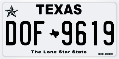 TX license plate DOF9619