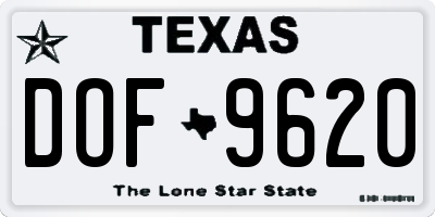 TX license plate DOF9620