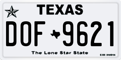 TX license plate DOF9621