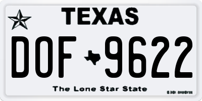 TX license plate DOF9622