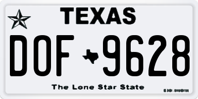 TX license plate DOF9628