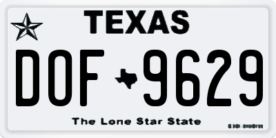 TX license plate DOF9629