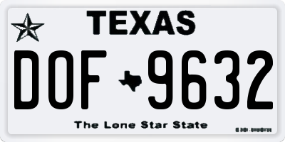 TX license plate DOF9632