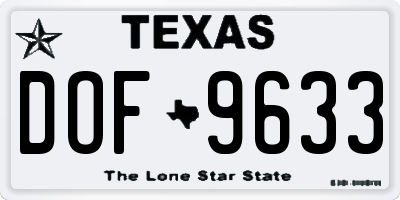 TX license plate DOF9633