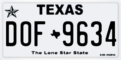 TX license plate DOF9634