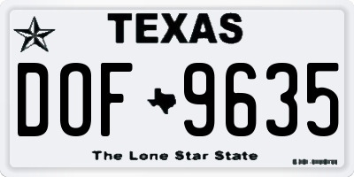 TX license plate DOF9635
