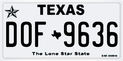 TX license plate DOF9636