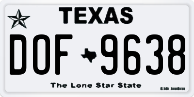 TX license plate DOF9638