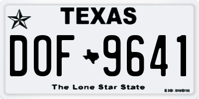 TX license plate DOF9641