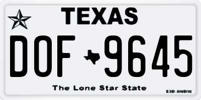 TX license plate DOF9645