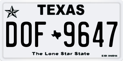 TX license plate DOF9647