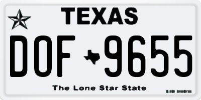 TX license plate DOF9655