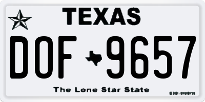 TX license plate DOF9657