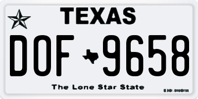 TX license plate DOF9658