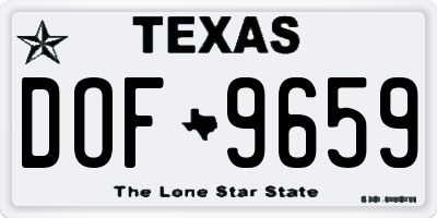 TX license plate DOF9659