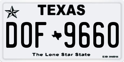 TX license plate DOF9660