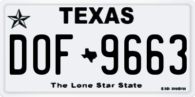 TX license plate DOF9663