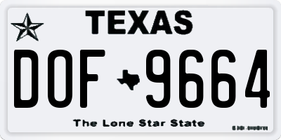 TX license plate DOF9664