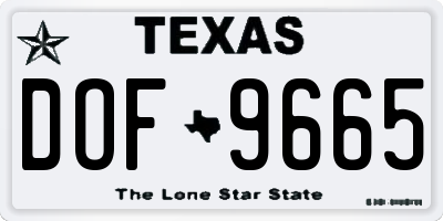 TX license plate DOF9665