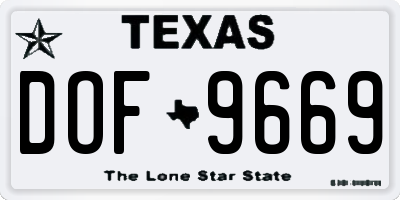 TX license plate DOF9669