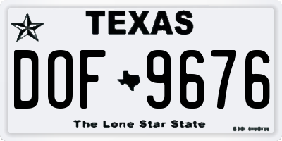 TX license plate DOF9676