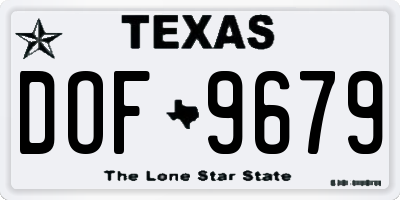 TX license plate DOF9679