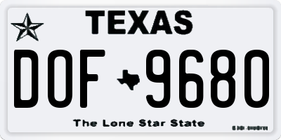 TX license plate DOF9680