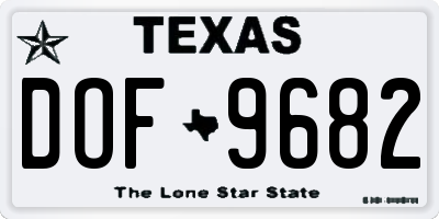 TX license plate DOF9682