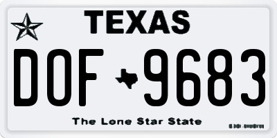 TX license plate DOF9683