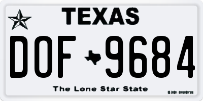 TX license plate DOF9684