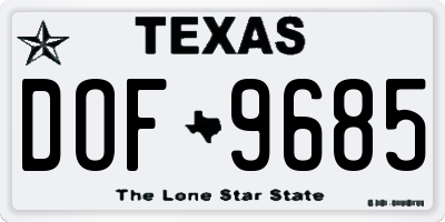 TX license plate DOF9685