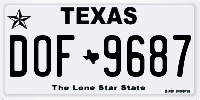 TX license plate DOF9687