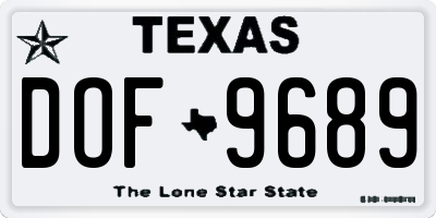 TX license plate DOF9689