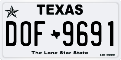 TX license plate DOF9691