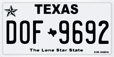 TX license plate DOF9692