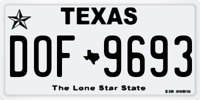 TX license plate DOF9693