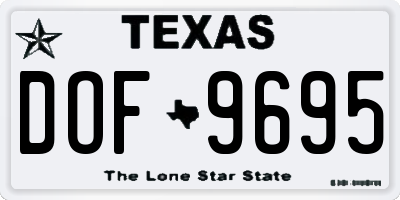 TX license plate DOF9695