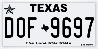 TX license plate DOF9697