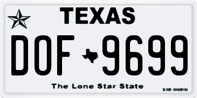 TX license plate DOF9699