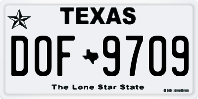 TX license plate DOF9709