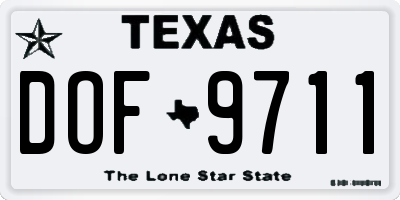 TX license plate DOF9711
