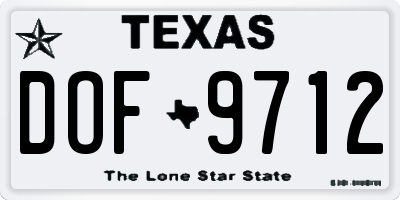 TX license plate DOF9712