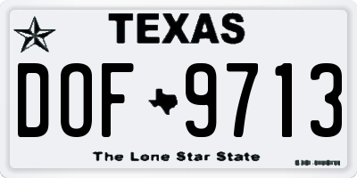 TX license plate DOF9713