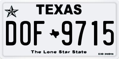 TX license plate DOF9715